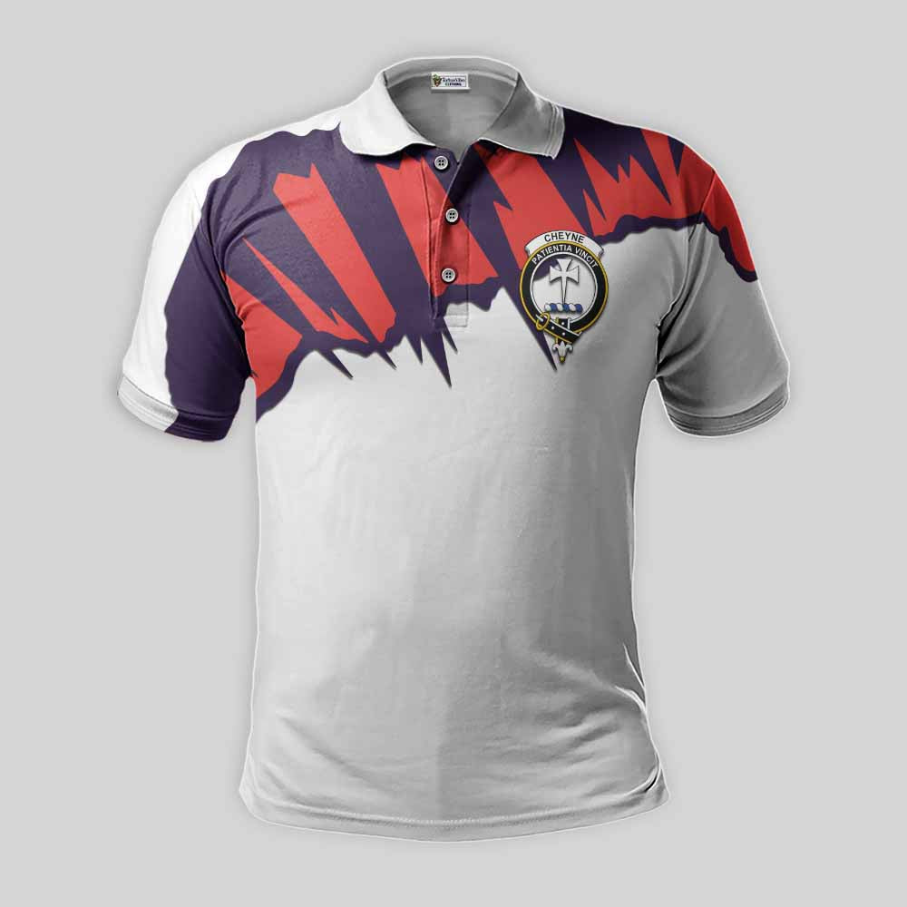 Cheyne Clan Crest Polo Shirt with Retro Sport Style Kid - 2D-tartanvibesclothing