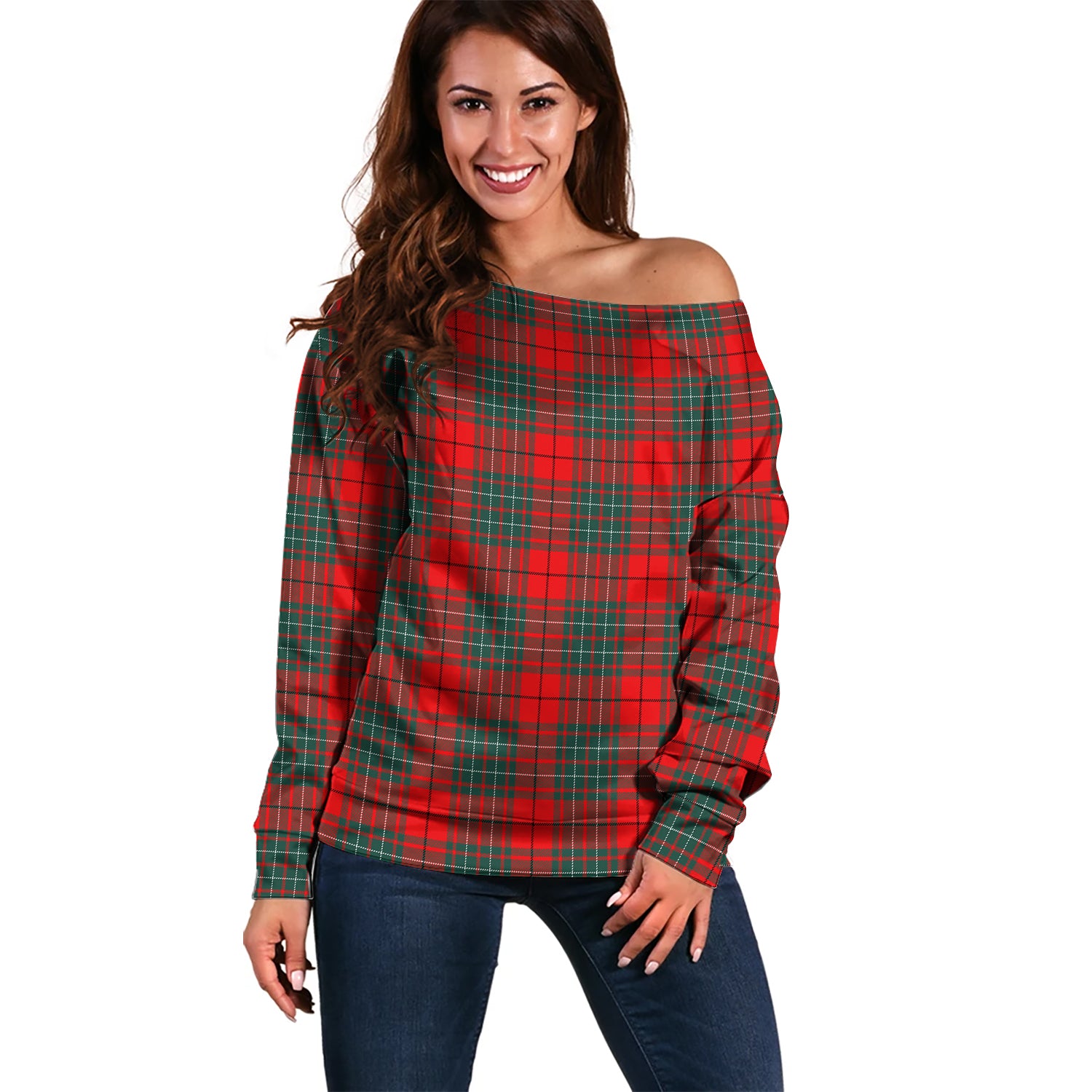 Cheyne Tartan Off Shoulder Women Sweater Women - Tartan Vibes Clothing