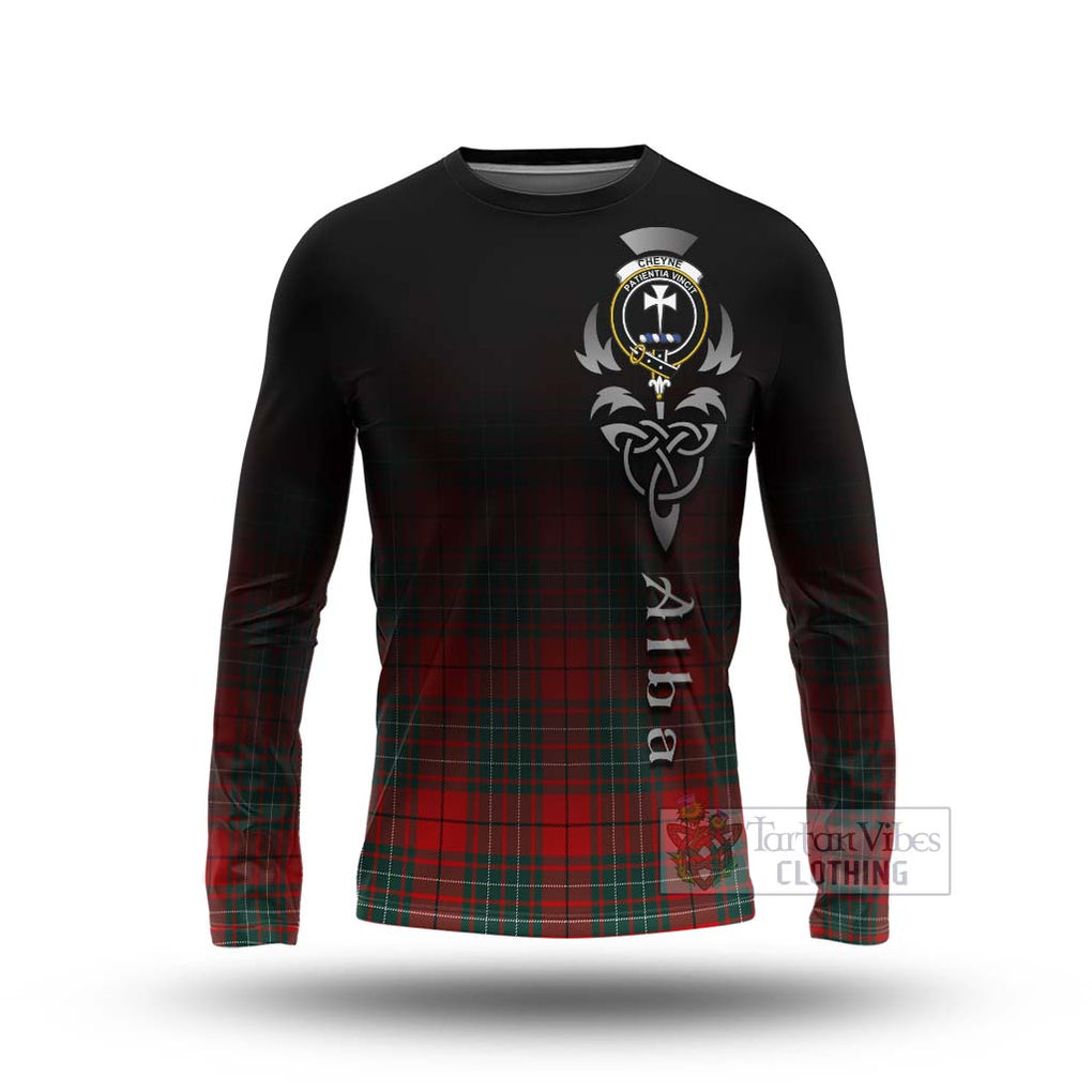 Cheyne Tartan Long Sleeve T-Shirt Featuring Alba Gu Brath Family Crest Celtic Inspired Unisex - Tartan Vibes Clothing