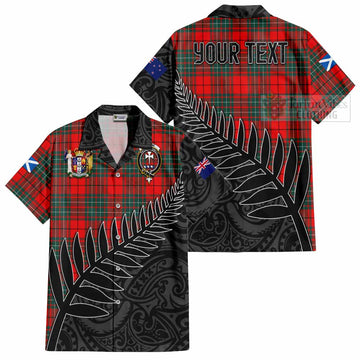 Cheyne Crest Tartan Hawaiian Shirt with New Zealand Silver Fern Half Style Kid - Tartan Vibes Clothing