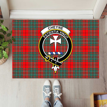 Cheyne Tartan Rubber Doormat with Family Crest L 60*90cm - Tartan Vibes Clothing