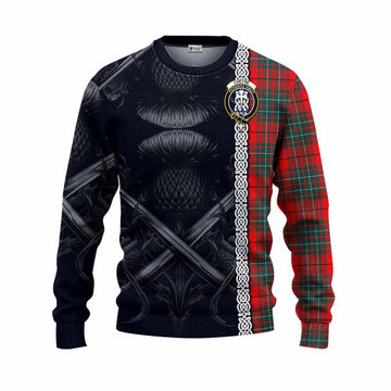 Cheyne Tartan Knitted Sweater with Family Crest Cross Sword Thistle Celtic Vibes Unisex - Tartan Vibes Clothing