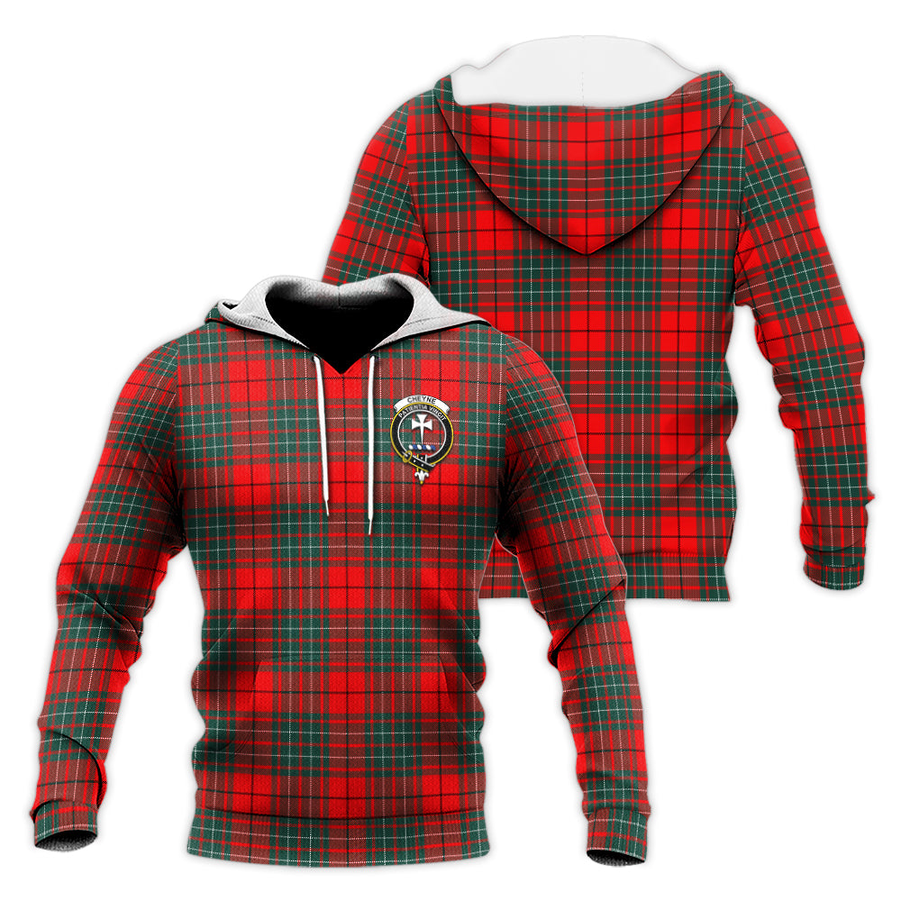 Cheyne Tartan Knitted Hoodie with Family Crest Unisex Knitted Pullover Hoodie - Tartan Vibes Clothing