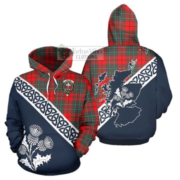 Cheyne Tartan Hoodie Featuring Thistle and Scotland Map Zip Hoodie - Tartan Vibes Clothing
