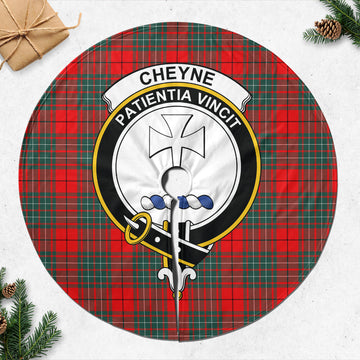 Cheyne Tartan Christmas Tree Skirt with Family Crest