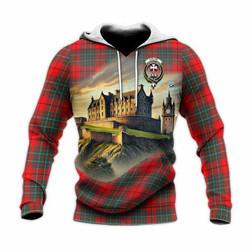 Cheyne Tartan Family Crest Knitted Hoodie with Scottish Ancient Castle Style Unisex Knitted Pullover Hoodie - Tartan Vibes Clothing