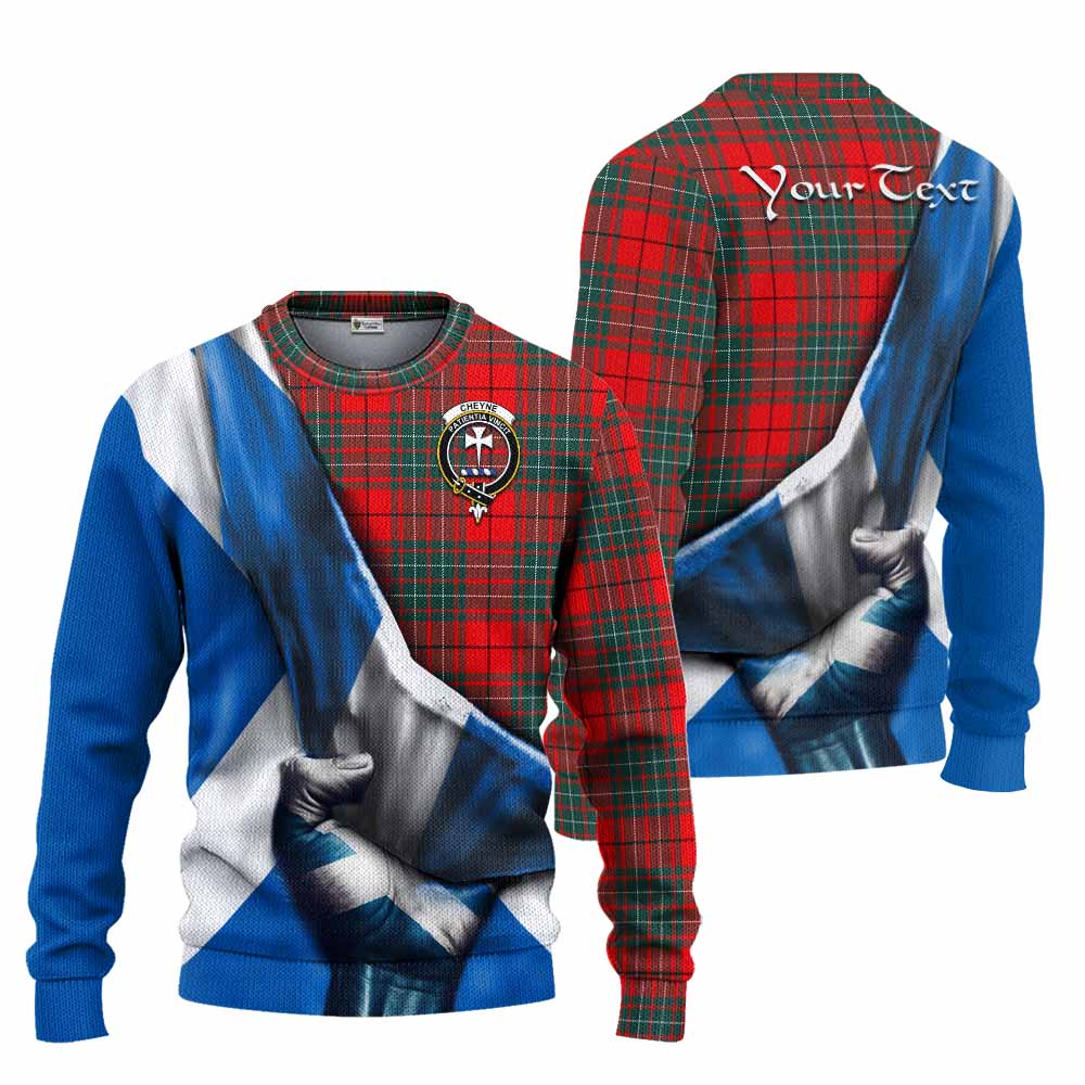 Tartan Vibes Clothing Cheyne Tartan Knitted Sweater with Family Crest Scotland Patriotic Style