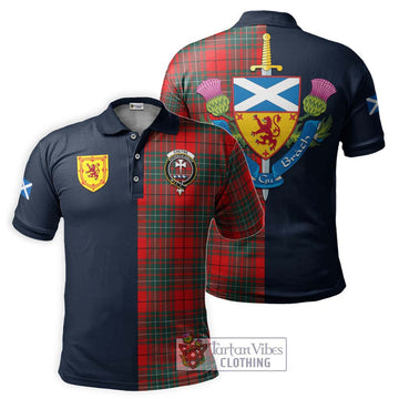 Cheyne Tartan Polo Shirt Alba with Scottish Lion Royal Arm Half Style Kid - Tartan Vibes Clothing