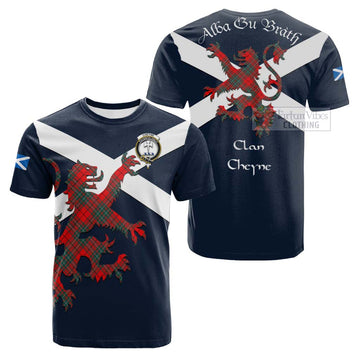 Cheyne Tartan Lion Rampant Cotton T-shirt Proudly Display Your Heritage with Alba Gu Brath and Clan Name Kid's Shirt - Tartan Vibes Clothing