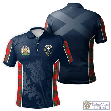Cheyne Tartan Men's Polo Shirt with Family Crest and Scottish Thistle Vibes Sport Style