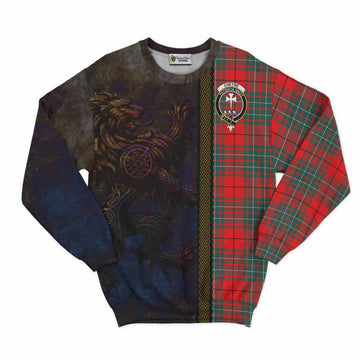 Cheyne Tartan Family Crest Sweatshirt Alba Gu Brath Be Brave Lion Ancient Style Unisex - Tartan Vibes Clothing