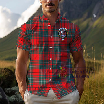 Cheyne Tartan Cotton Hawaiian Shirt with Family Crest Kid - Tartan Vibes Clothing