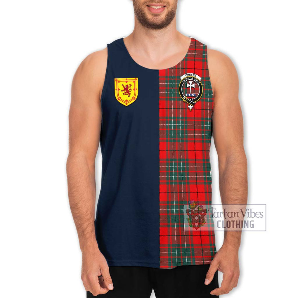 Cheyne Tartan Men's Tank Top Alba with Scottish Lion Royal Arm Half Style Men - Tartan Vibes Clothing