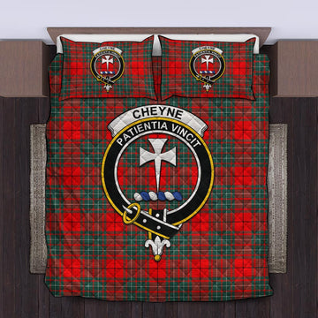 Cheyne Tartan Quilt Bed Set with Family Crest King - Tartan Vibes Clothing