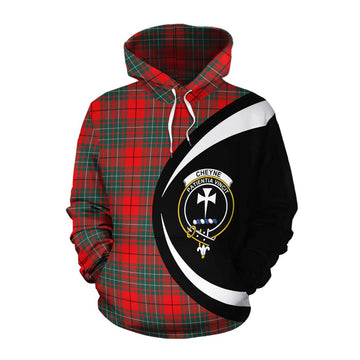 Cheyne Tartan Cotton Hoodie with Family Crest Circle Style Pullover Hoodie XS - Tartan Vibes Clothing
