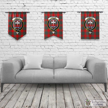 Cheyne Tartan Gonfalon, Tartan Banner with Family Crest Rectangle - Tartan Vibes Clothing