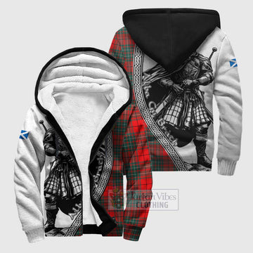 Cheyne Tartan Clan Crest Sherpa Hoodie with Highlander Warrior Celtic Style Unisex S - Tartan Vibes Clothing
