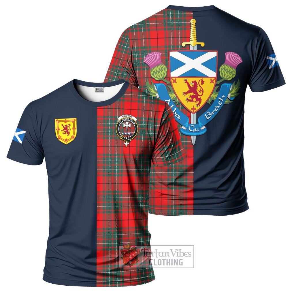 Cheyne Tartan T-Shirt Alba with Scottish Lion Royal Arm Half Style Kid's Shirt - Tartan Vibes Clothing