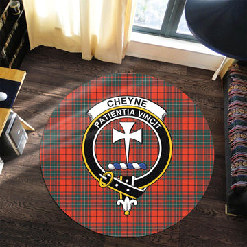 Cheyne Tartan Round Rug with Family Crest Premium Round Rug - Tartan Vibes Clothing