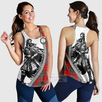 Cheyne Tartan Clan Crest Women's Racerback Tanks with Highlander Warrior Celtic Style 4XL - Tartan Vibes Clothing