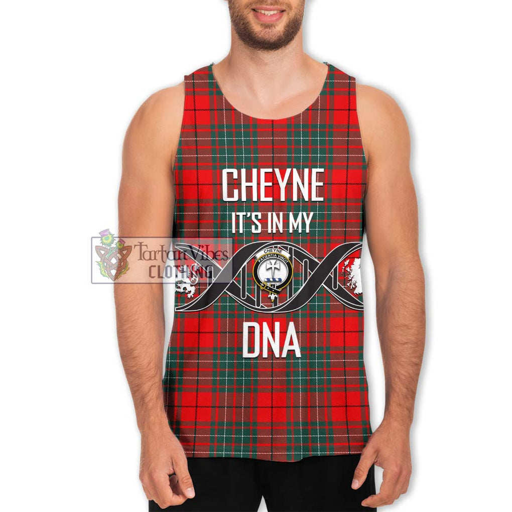Cheyne Tartan Men's Tank Top with Family Crest DNA In Me Style Men - Tartan Vibes Clothing