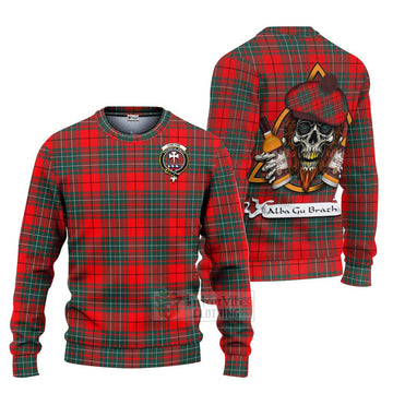 Cheyne Tartan Ugly Sweater with Family Crest and Bearded Skull Holding Bottles of Whiskey Unisex - Tartan Vibes Clothing