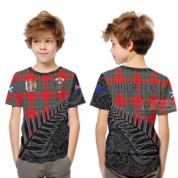 Cheyne Crest Tartan Kid T-Shirt with New Zealand Silver Fern Half Style Youth XL Size14 - Tartan Vibes Clothing