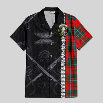 Cheyne Tartan Hawaiian Shirt with Family Crest Cross Sword Thistle Celtic Vibes Kid - Tartan Vibes Clothing