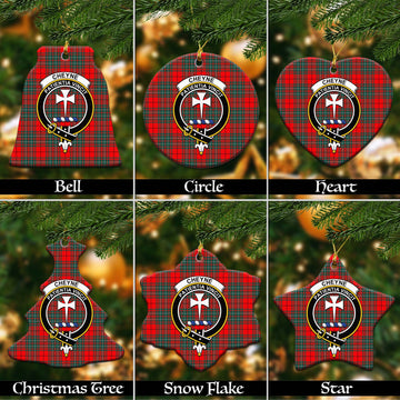 Cheyne Tartan Christmas Ceramic Ornaments with Family Crest Ceramic - Tartan Vibes Clothing