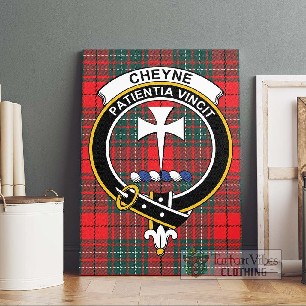 Cheyne Tartan Canvas Print Wall Art with Family Crest Without Frame - Tartan Vibes Clothing