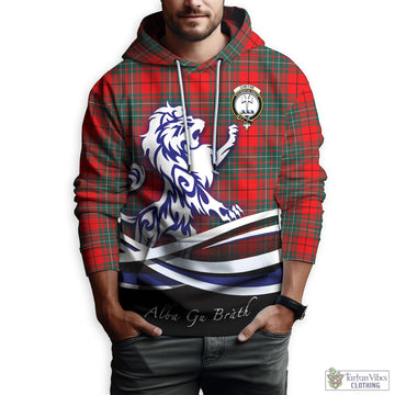 Cheyne Tartan Hoodie with Alba Gu Brath Regal Lion Emblem Zip Hoodie - Tartan Vibes Clothing