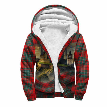 Cheyne Tartan Family Crest Sherpa Hoodie with Scottish Ancient Castle Style Unisex S - Tartan Vibes Clothing