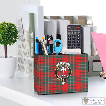 Cheyne Tartan Pen Holder with Family Crest One Size 5.9"(L)*2.7"(W)*4.3"(H) - Tartan Vibes Clothing