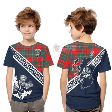 Cheyne Tartan Kid T-Shirt Featuring Thistle and Scotland Map Youth XL Size14 - Tartan Vibes Clothing
