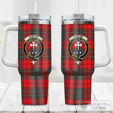 Cheyne Tartan and Family Crest Tumbler with Handle