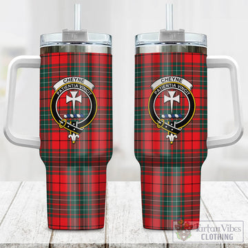 Cheyne Tartan Tumbler with Handle with Family Crest One Size 40 OZ - Tartan Vibes Clothing