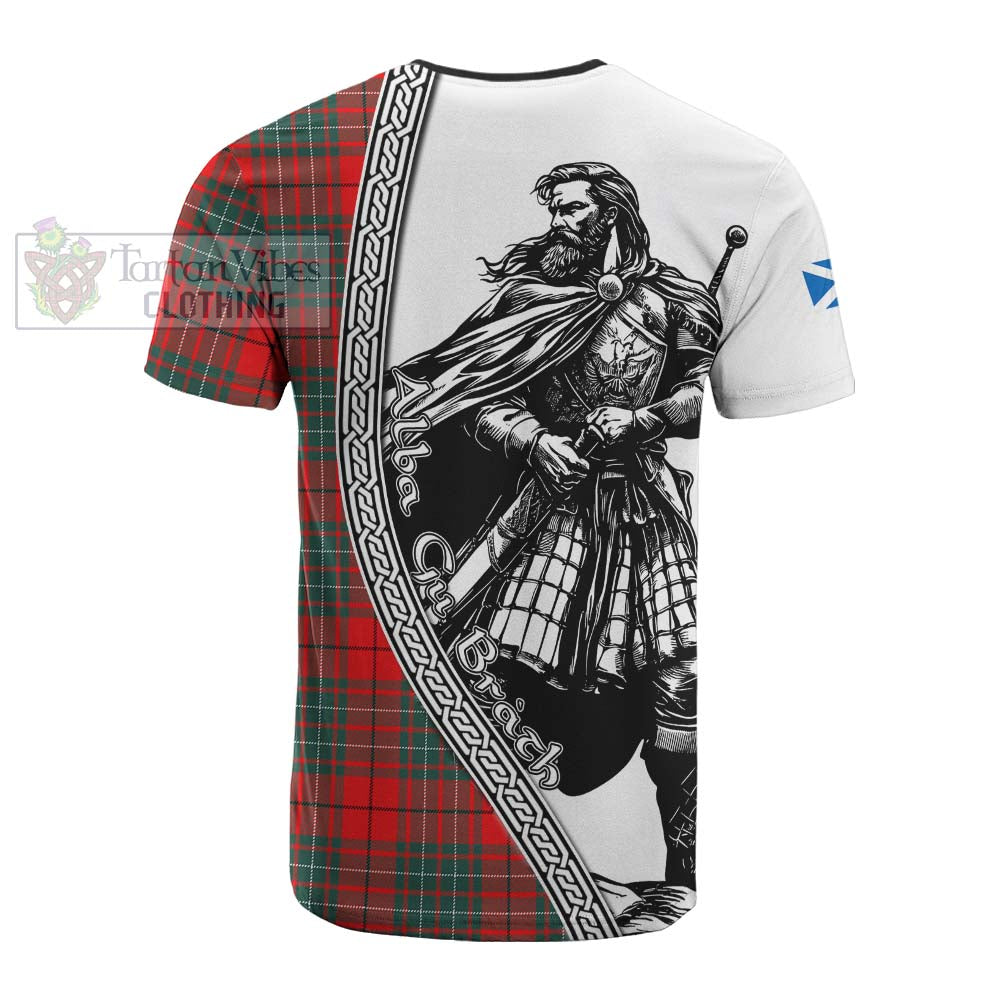 Cheyne Tartan Clan Crest Cotton T-shirt with Highlander Warrior Celtic Style - Tartan Vibes Clothing