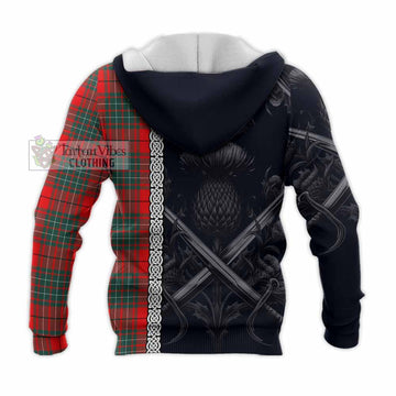 Cheyne Tartan Knitted Hoodie with Family Crest Cross Sword Thistle Celtic Vibes - Tartan Vibes Clothing