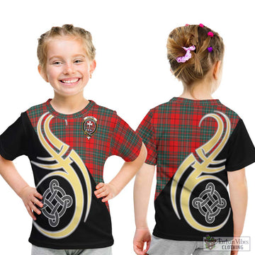Cheyne Tartan Kid T-Shirt with Family Crest and Celtic Symbol Style - Tartan Vibes Clothing