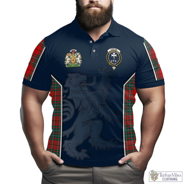 Cheyne Tartan Men's Polo Shirt with Family Crest and Lion Rampant Vibes Sport Style