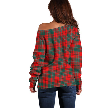 Cheyne Tartan Off Shoulder Women Sweater with Family Crest - Tartan Vibes Clothing
