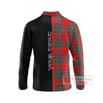 Cheyne Tartan Long Sleeve Polo Shirt with Family Crest and Half Of Me Style - Tartan Vibes Clothing