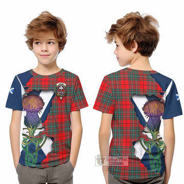 Tartan Vibes Clothing Cheyne Tartan Family Crest Kid T-Shirt Scottish Thistle Celtic Inspired