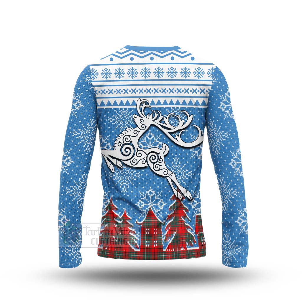 Cheyne Clan Christmas Long Sleeve T-Shirt Celtic Reindeer Style - Tartan Vibes Clothing