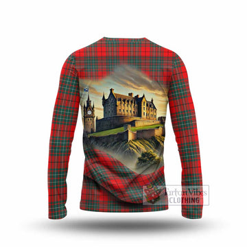 Cheyne Tartan Family Crest Long Sleeve T-Shirt with Scottish Ancient Castle Style - Tartan Vibes Clothing