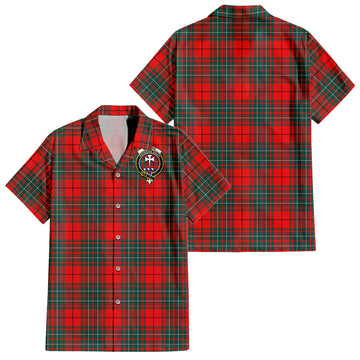 Cheyne Tartan Short Sleeve Button Down Shirt with Family Crest