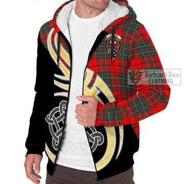 Cheyne Tartan Sherpa Hoodie with Family Crest and Celtic Symbol Style - Tartan Vibes Clothing