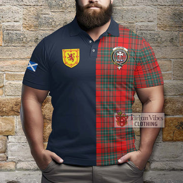 Cheyne Tartan Polo Shirt Alba with Scottish Lion Royal Arm Half Style - Tartan Vibes Clothing