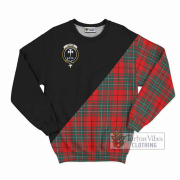 Cheyne Tartan Sweatshirt with Family Crest and Military Logo Style - Tartan Vibes Clothing