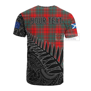 Cheyne Crest Tartan Cotton T-shirt with New Zealand Silver Fern Half Style - Tartan Vibes Clothing